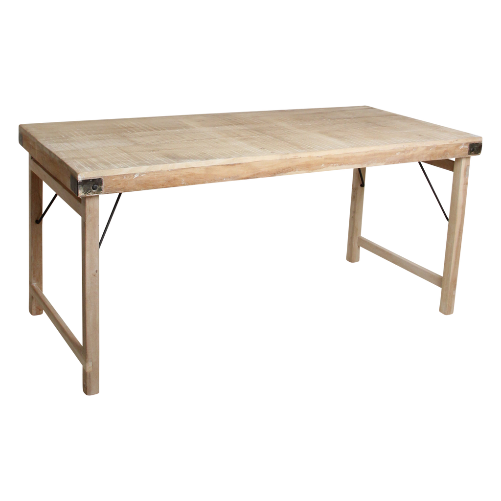 Limewash opklapbare eettafel - 165x75x76 cm