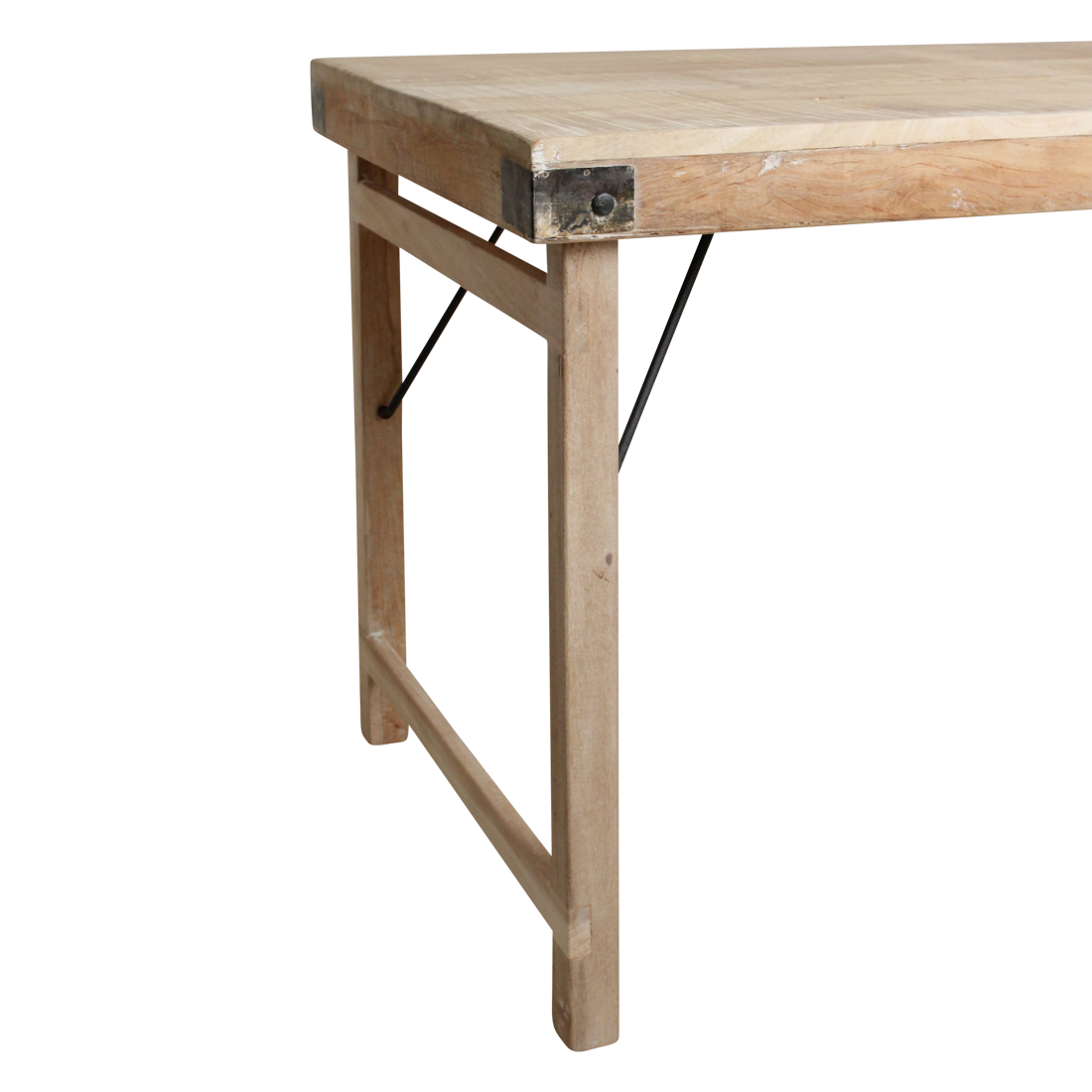 Limewash opklapbare eettafel - 165x75x76 cm