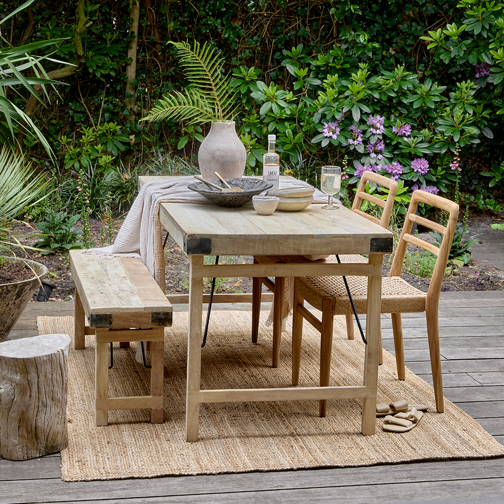 Limewash opklapbare eettafel - 165x75x76 cm