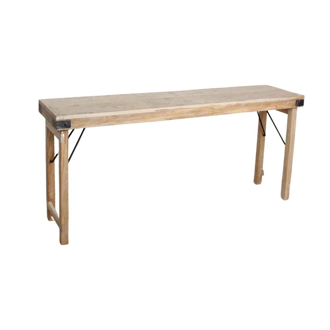 Limewash opklapbare wandtafel/console tafel - 170x40x76 cm