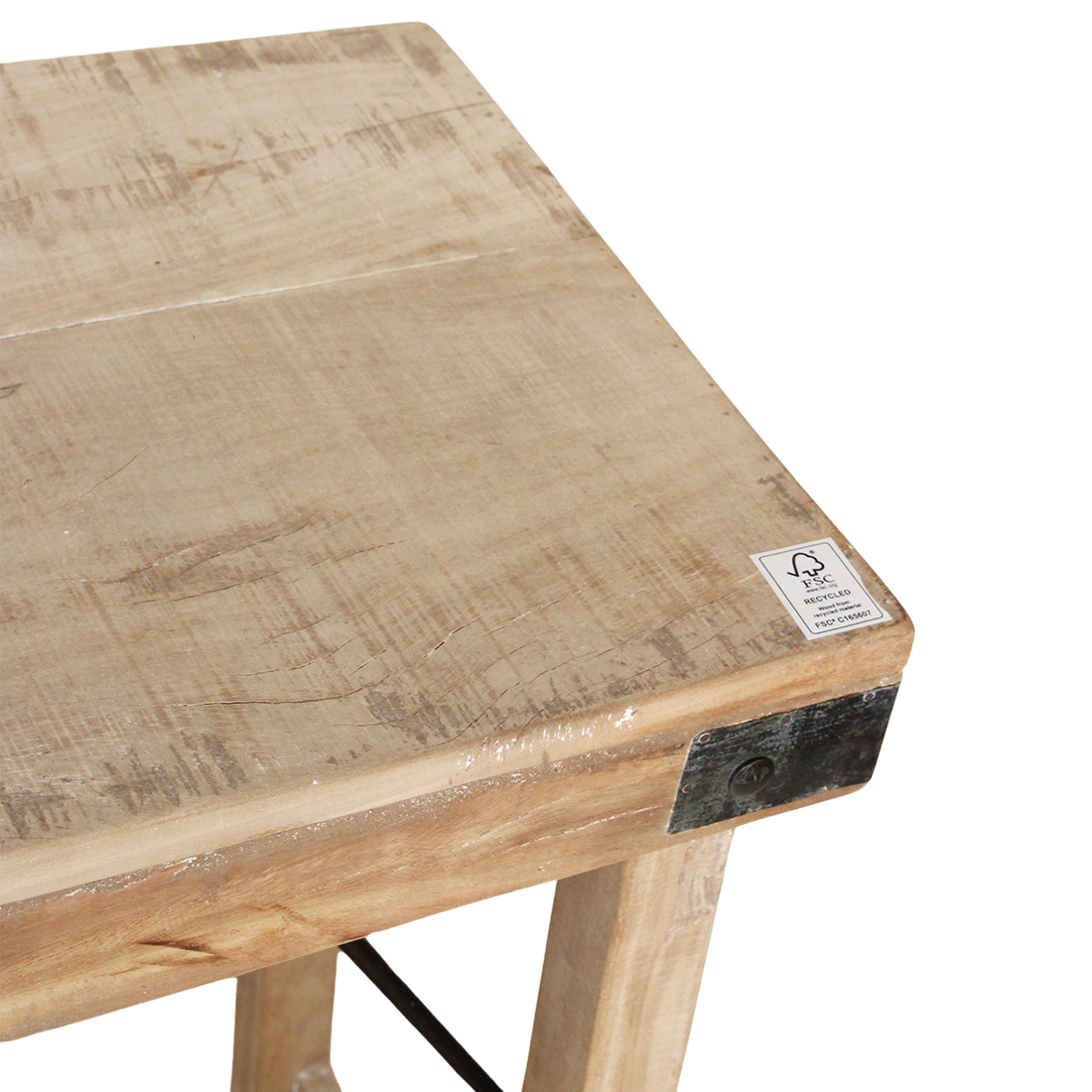 Foldable wooden console table Limewash - 170x40x76 cm