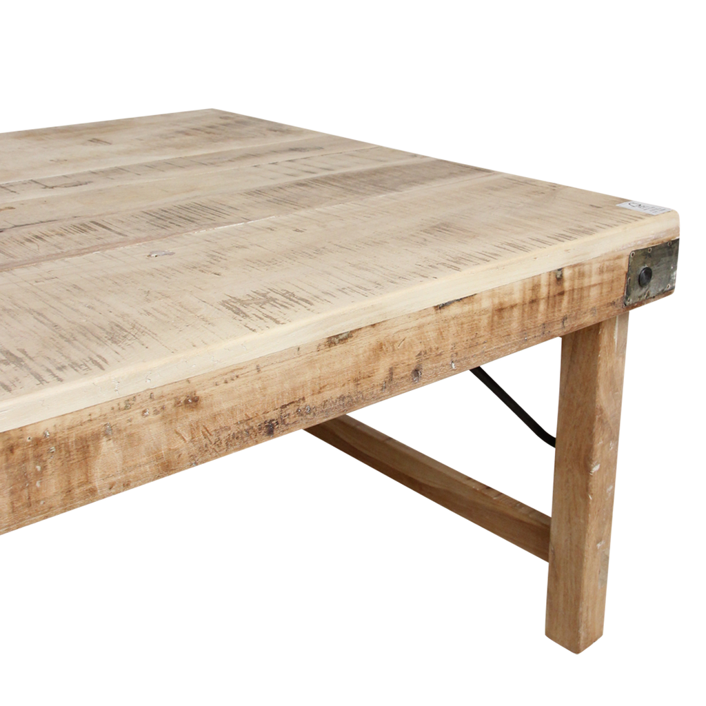 Limewash foldable coffee table - 120x75x45 cm