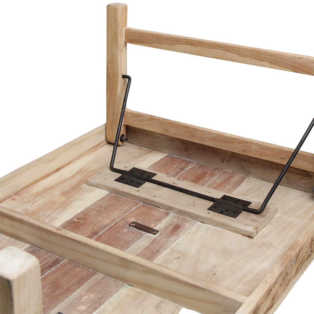 Limewash foldable coffee table - 120x75x45 cm