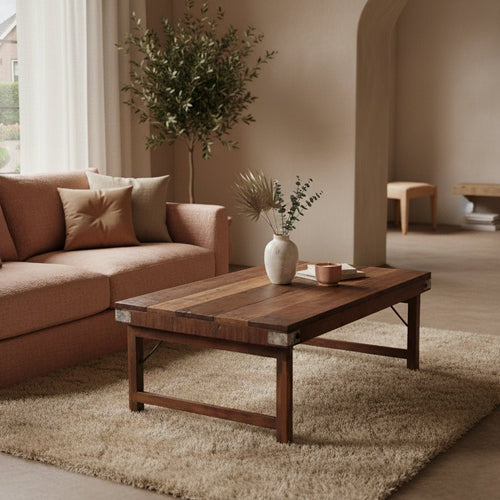 Bruine inklapbare salontafel - 120x75x45 cm - Noël Home