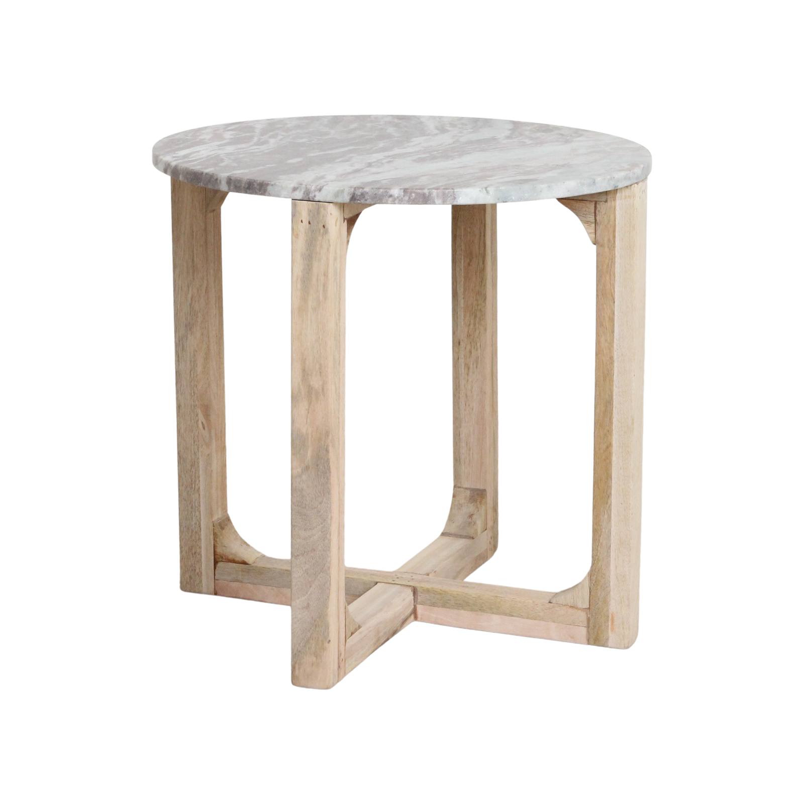 Round marble side table - fantasy brown