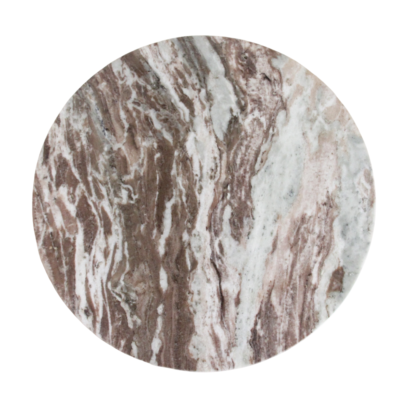 Round marble side table - fantasy brown