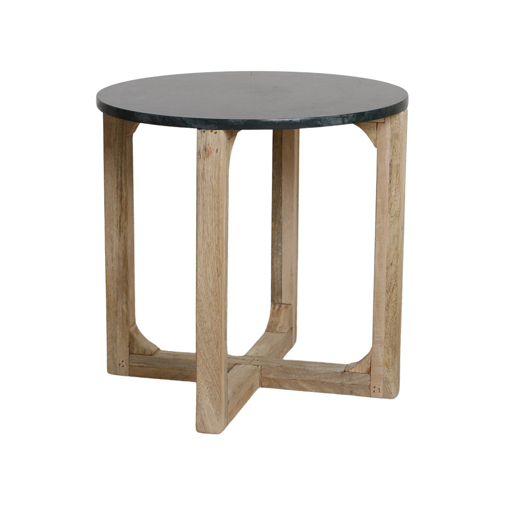 Marble side table round - green