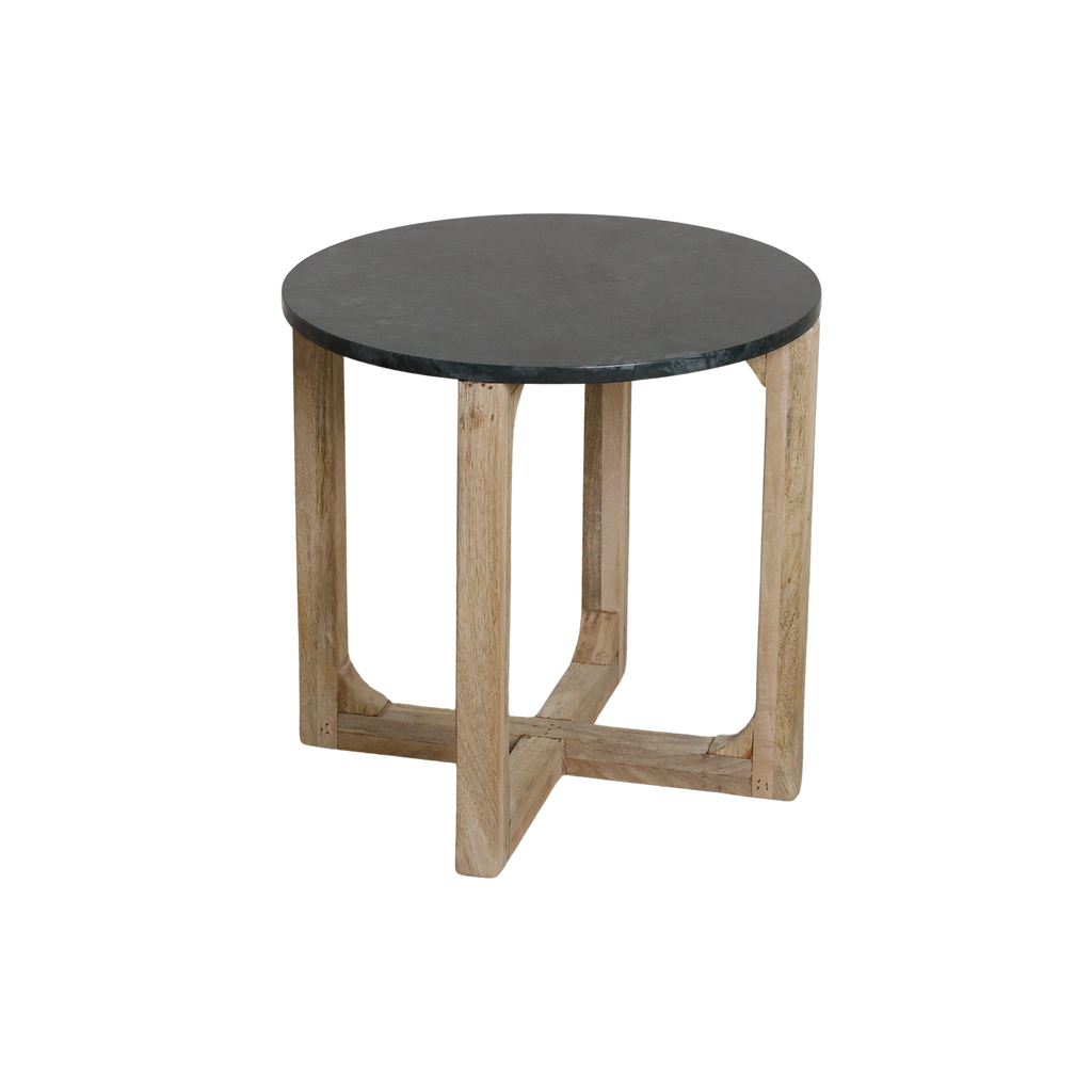 Marble side table round - green