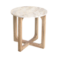 Marble Side Table Cream - 50x50x50 cm