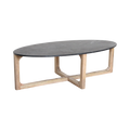 Ovale marmeren salontafel - Zwart - 120x60x38 cm