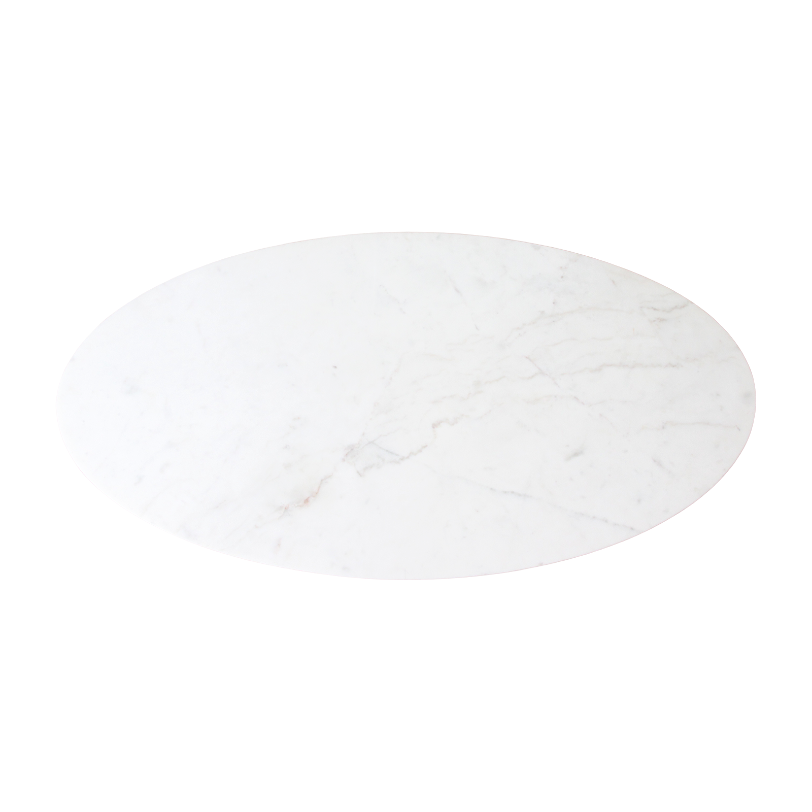 Ovale marmeren salontafel - Wit - 120x60x38 cm