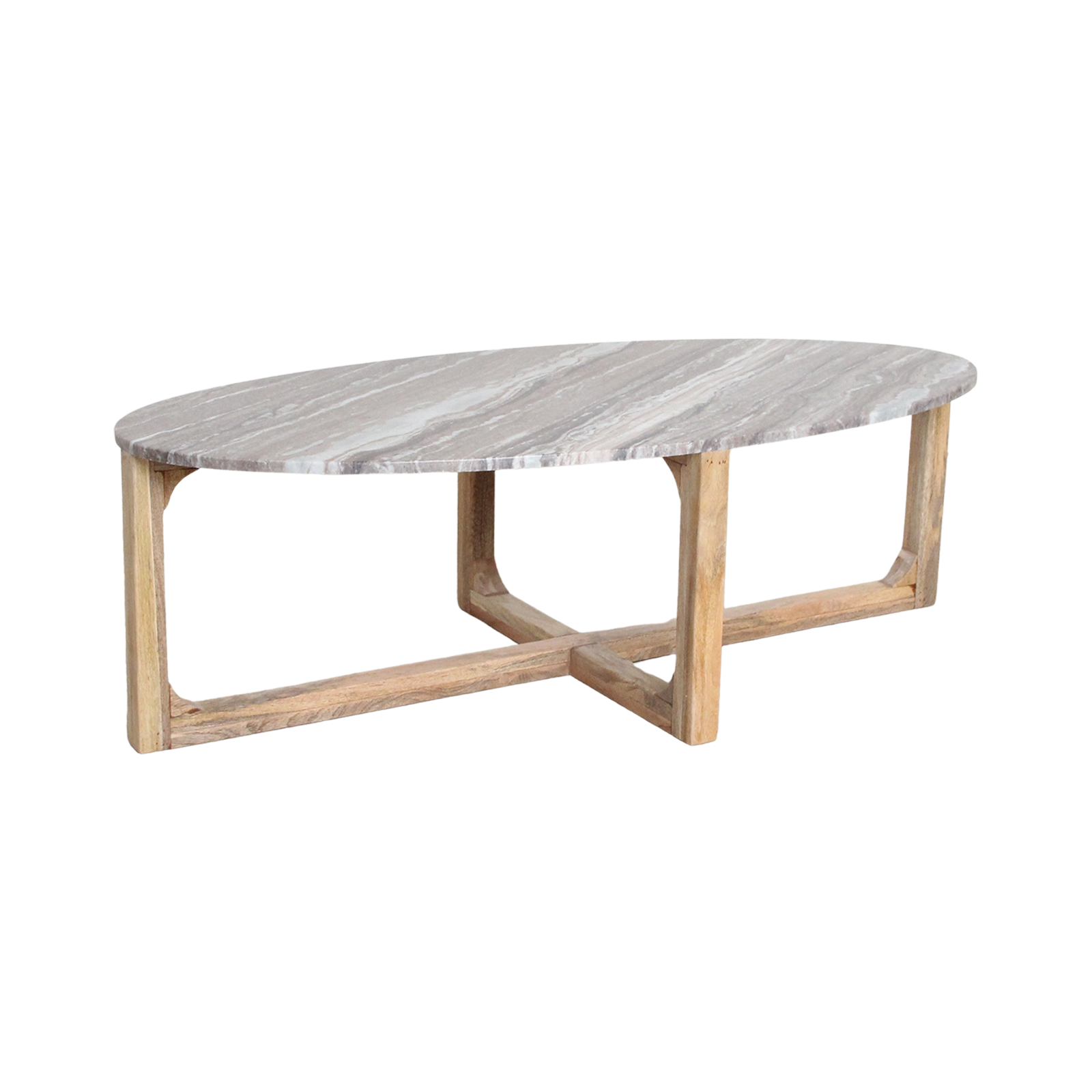 Ovale marmeren salontafel - Fantasy bruin - 120x60x38 cm
