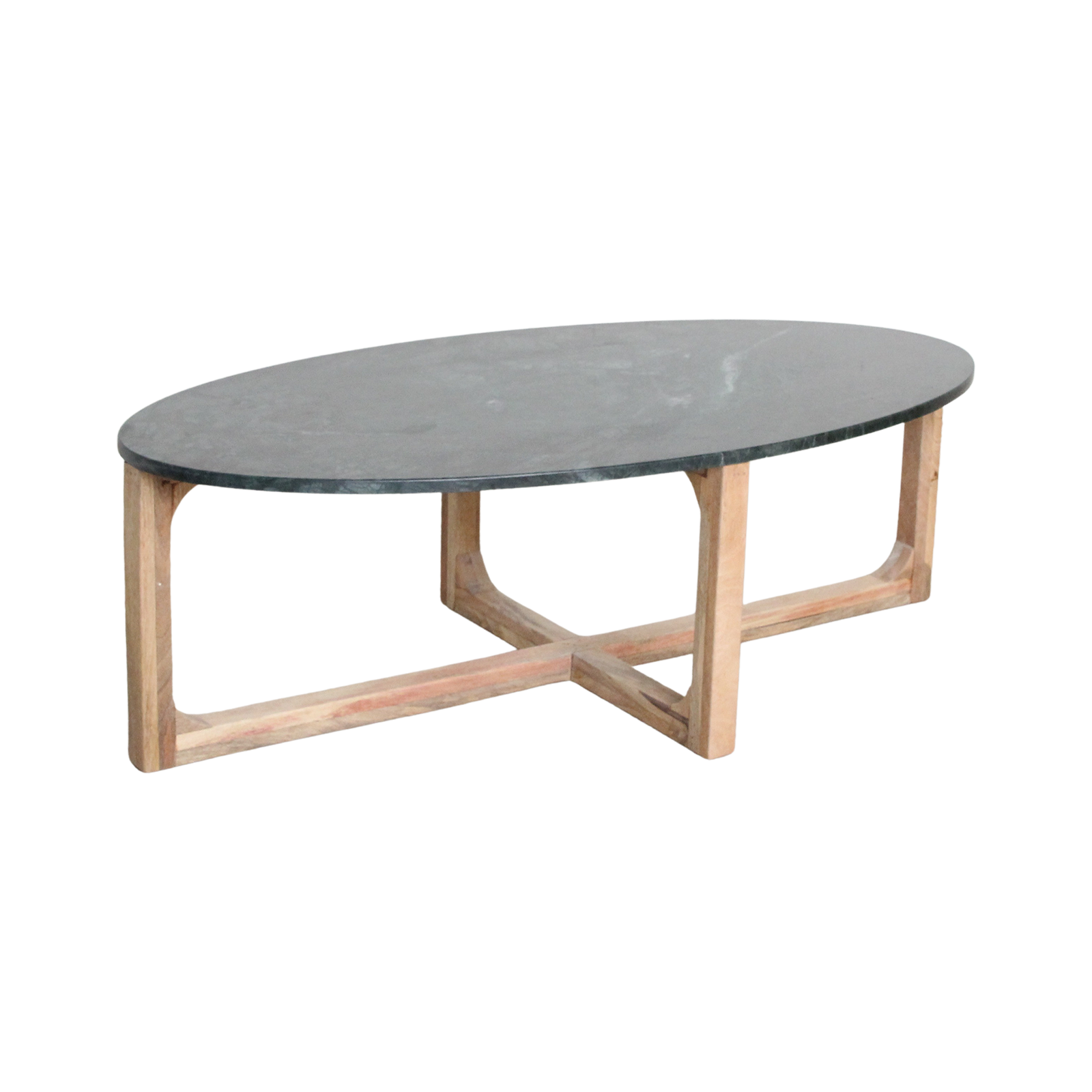 Ovale marmeren salontafel - Groen - 120x60x38 cm