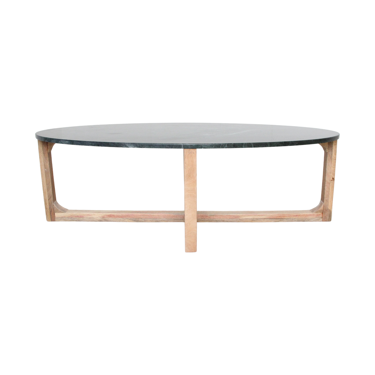 Oval marble coffee table - Green - 120x60x38 cm