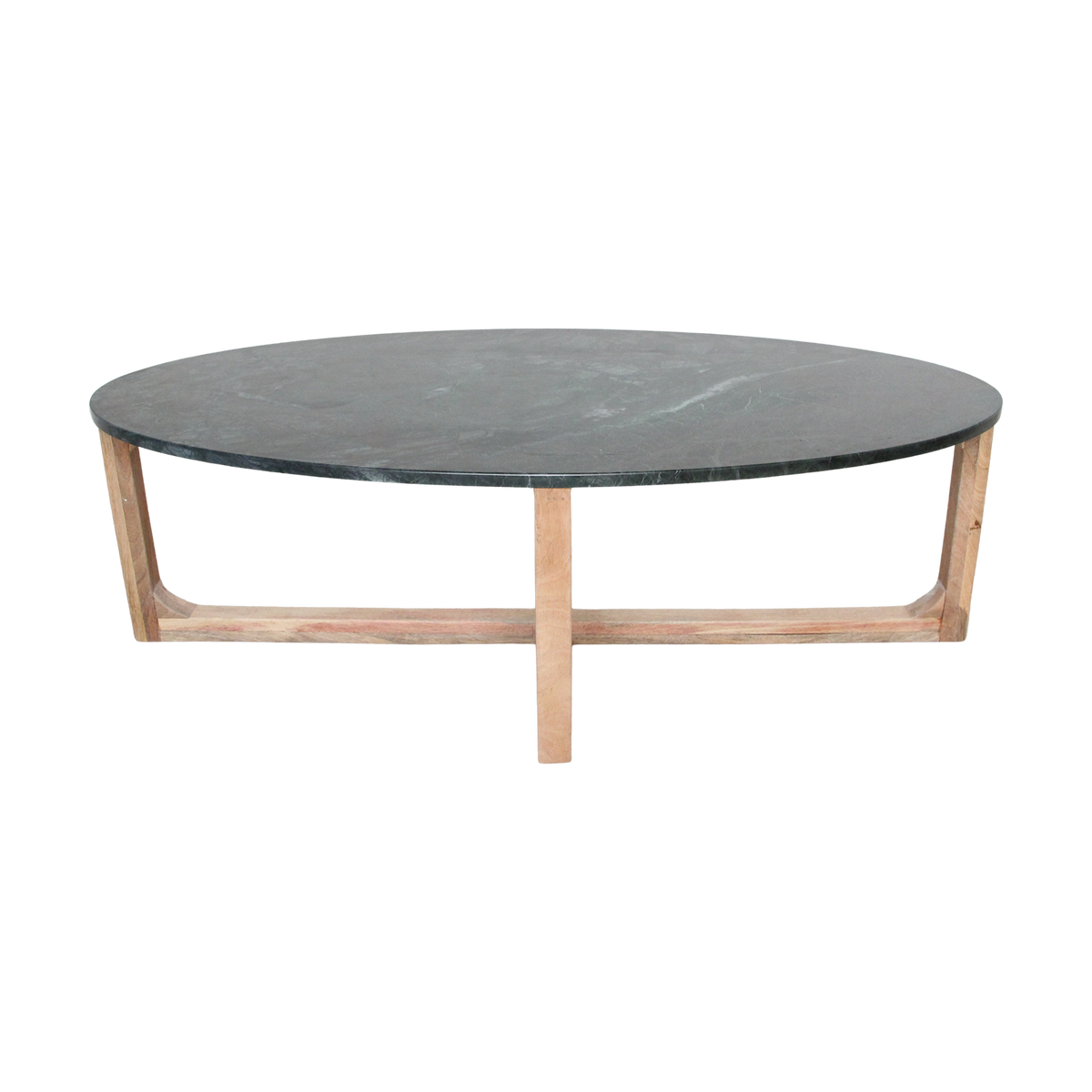 Oval marble coffee table - Green - 120x60x38 cm