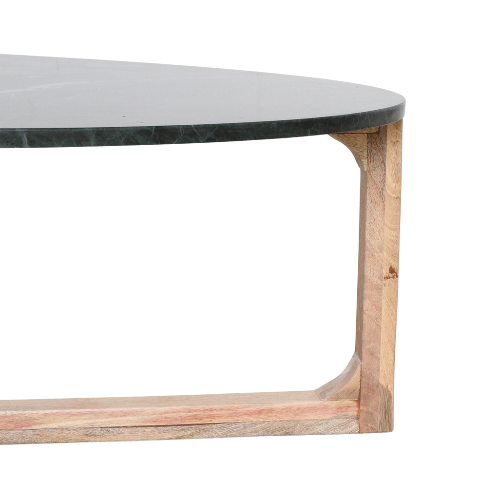 Oval marble coffee table - Green - 120x60x38 cm