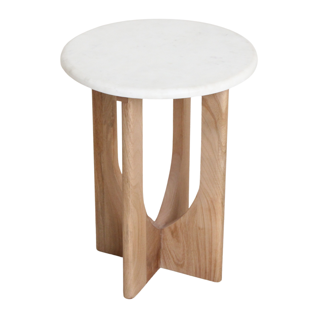 Kuching marmeren bijzettafel - wit