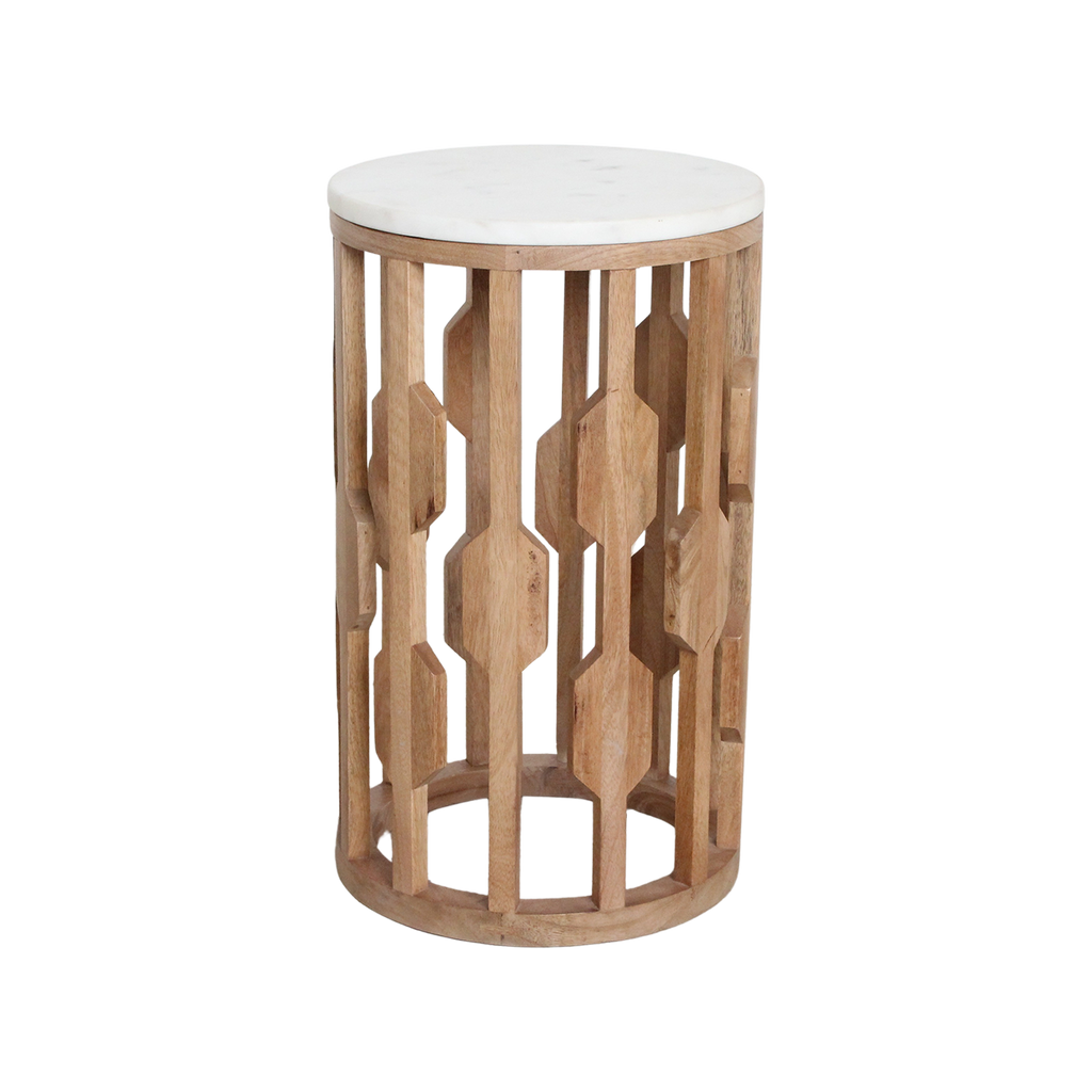 Atjeh marble side table - white
