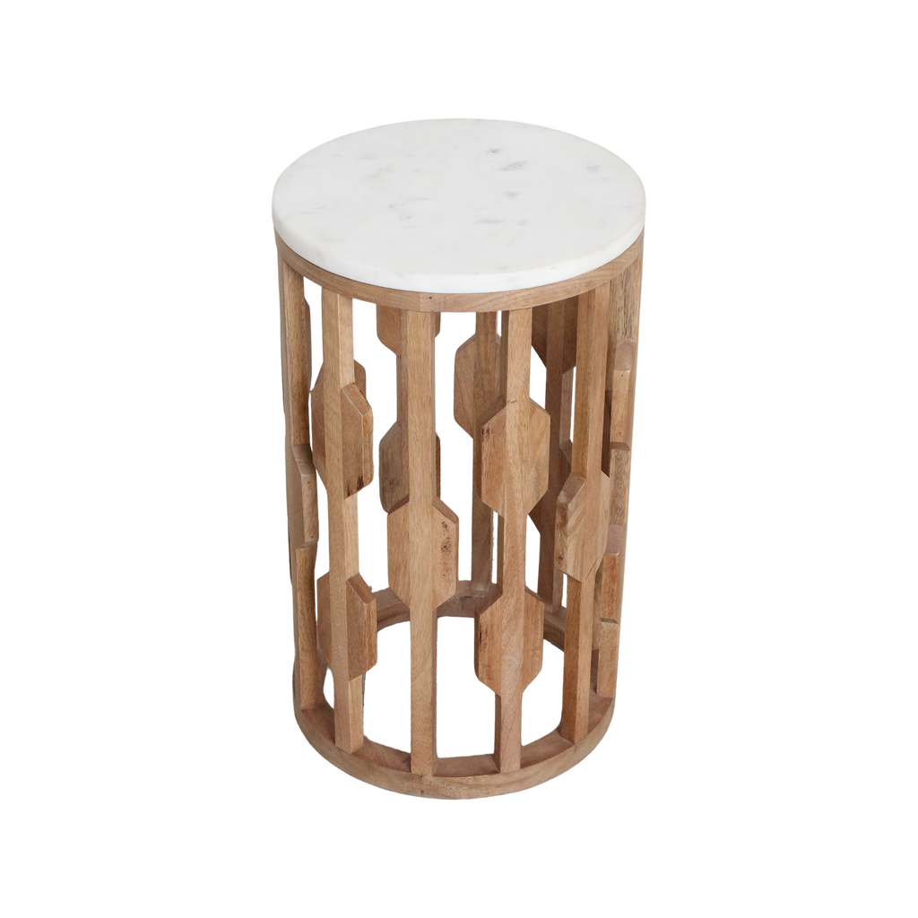 Atjeh marble side table - white