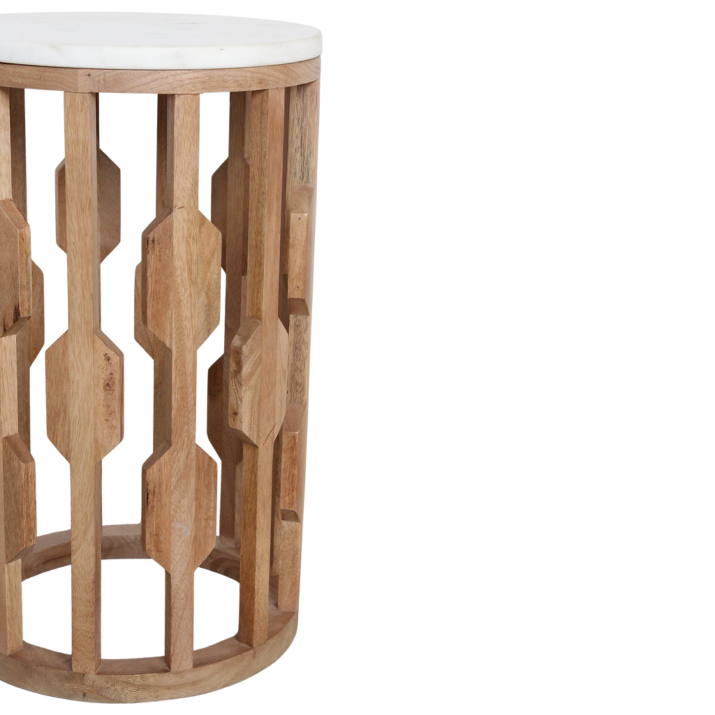 Atjeh marble side table - white