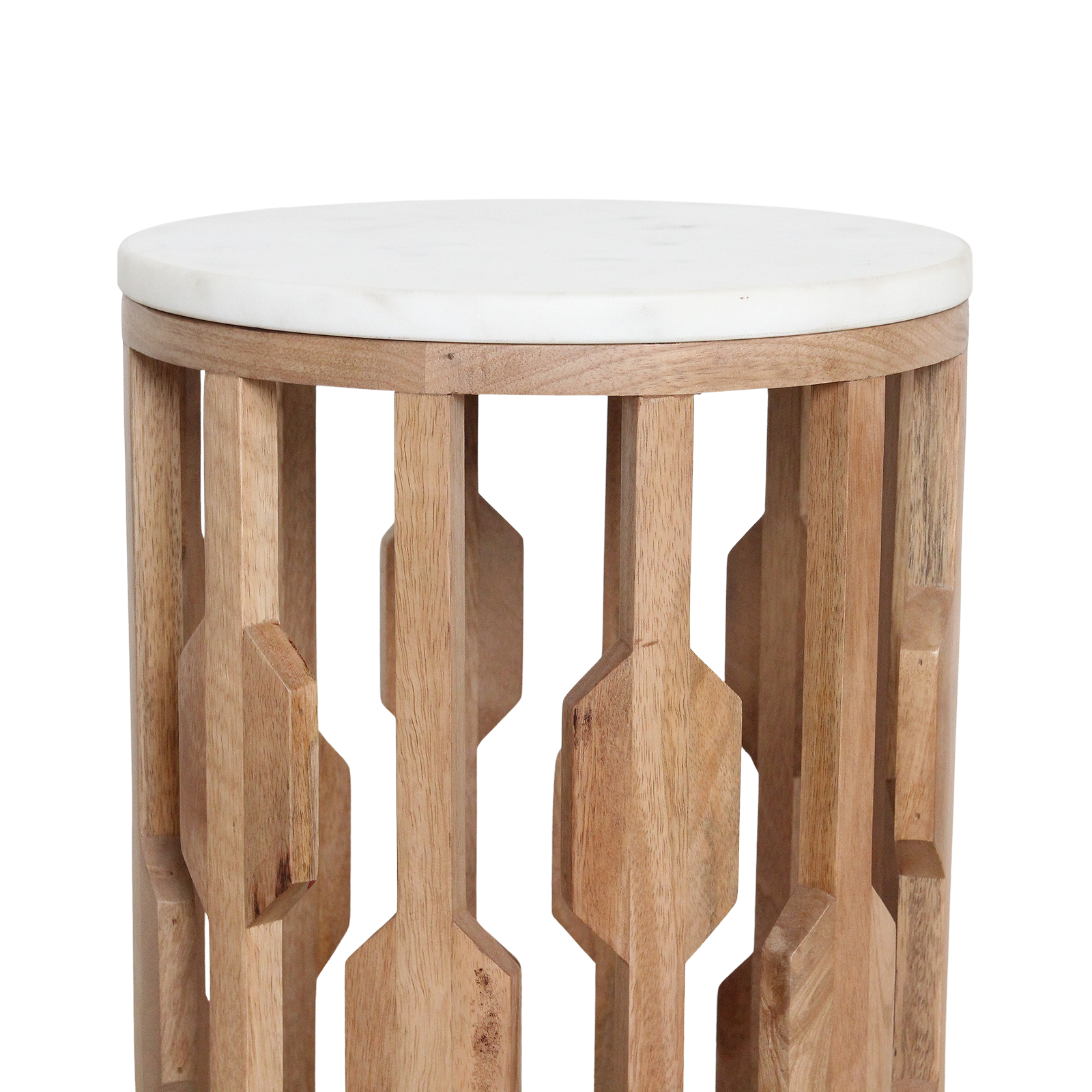 Atjeh marmeren bijzettafel - wit