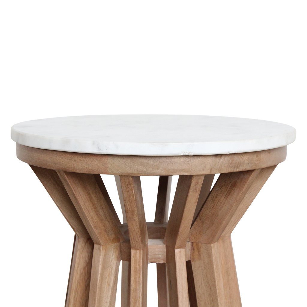 Sarawak marble side table - white