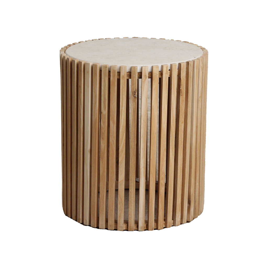 Infinity round marble side table