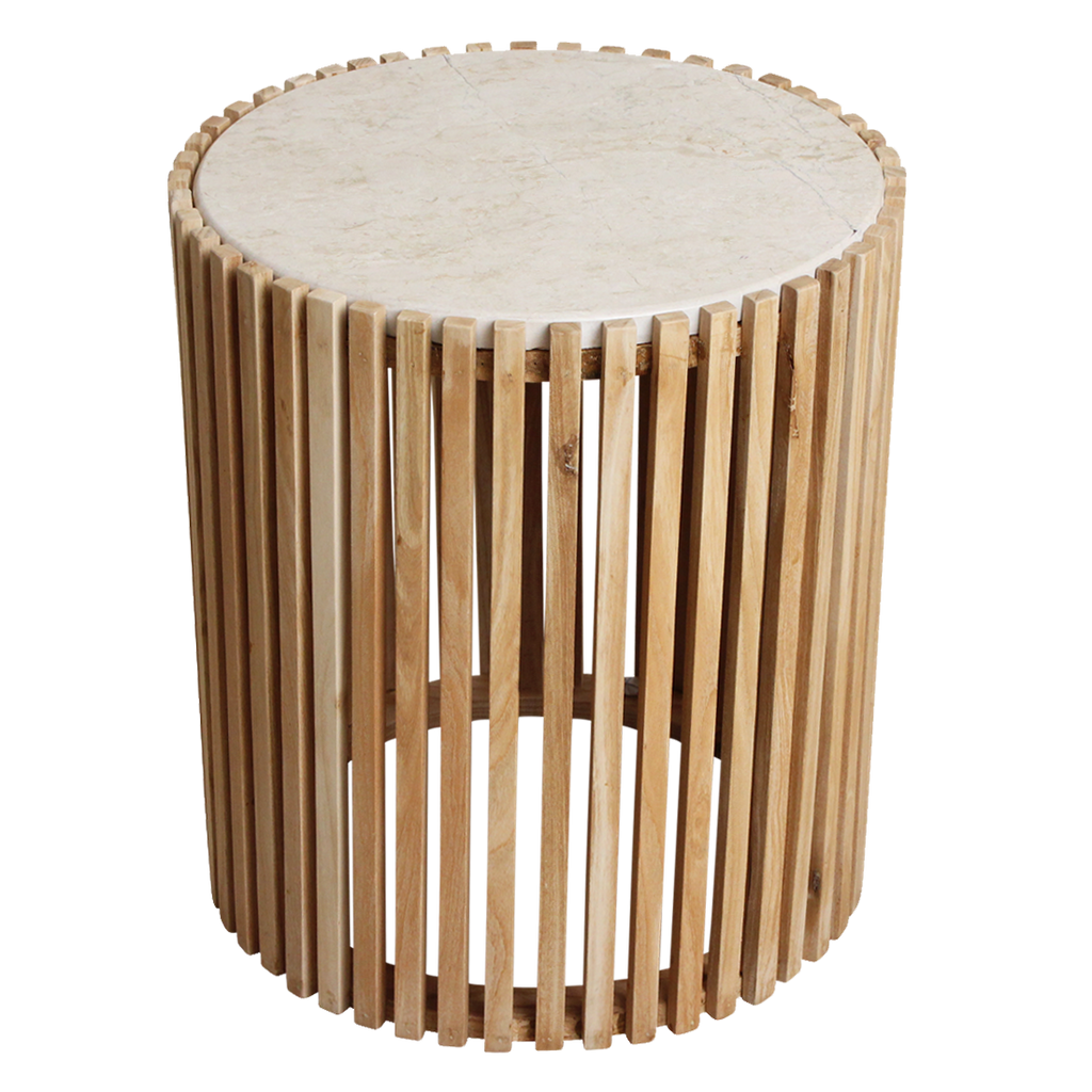 Infinity round marble side table