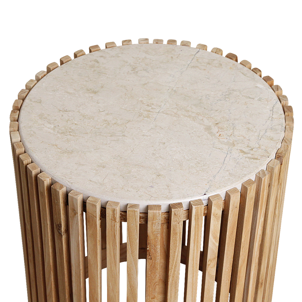 Infinity round marble side table