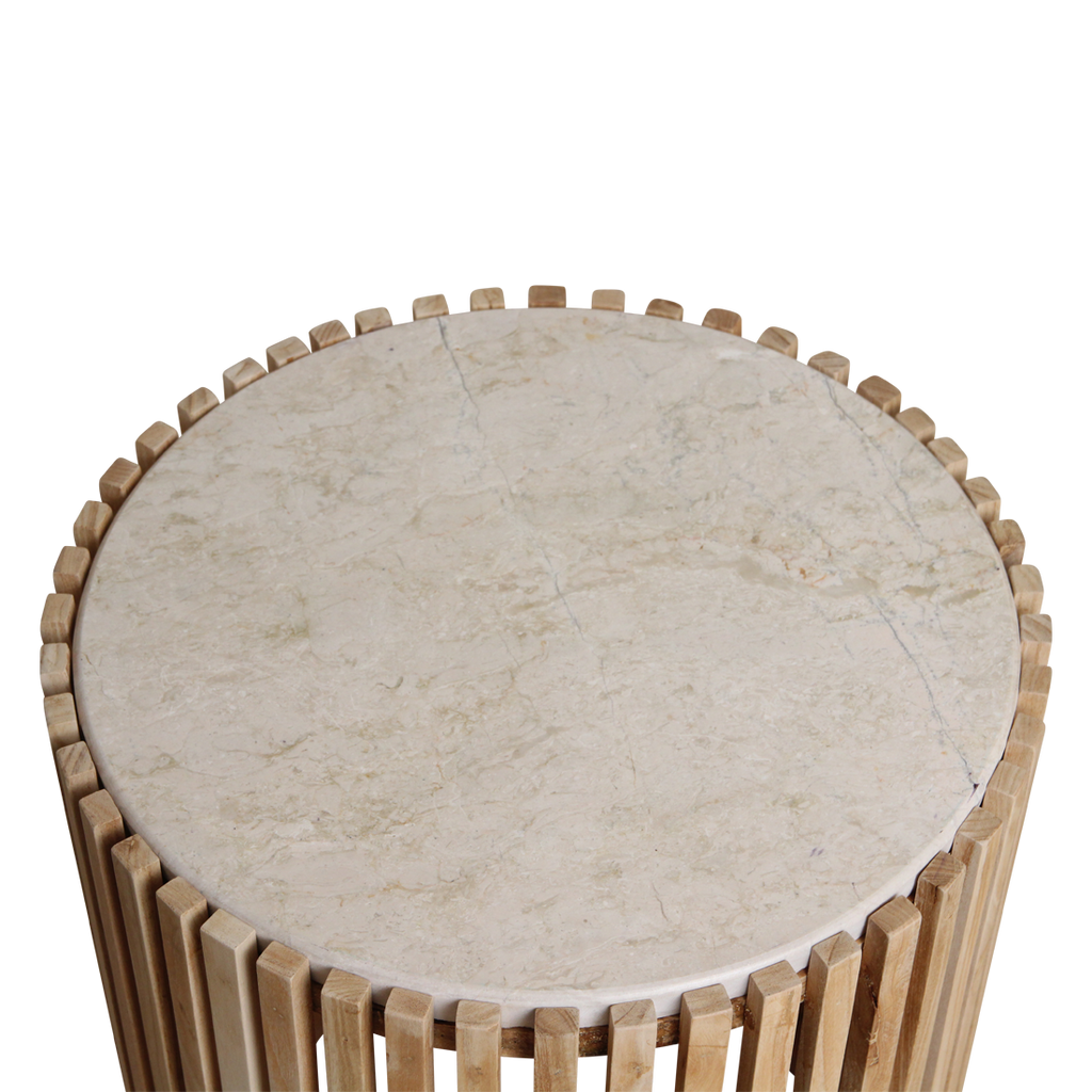 Infinity round marble side table