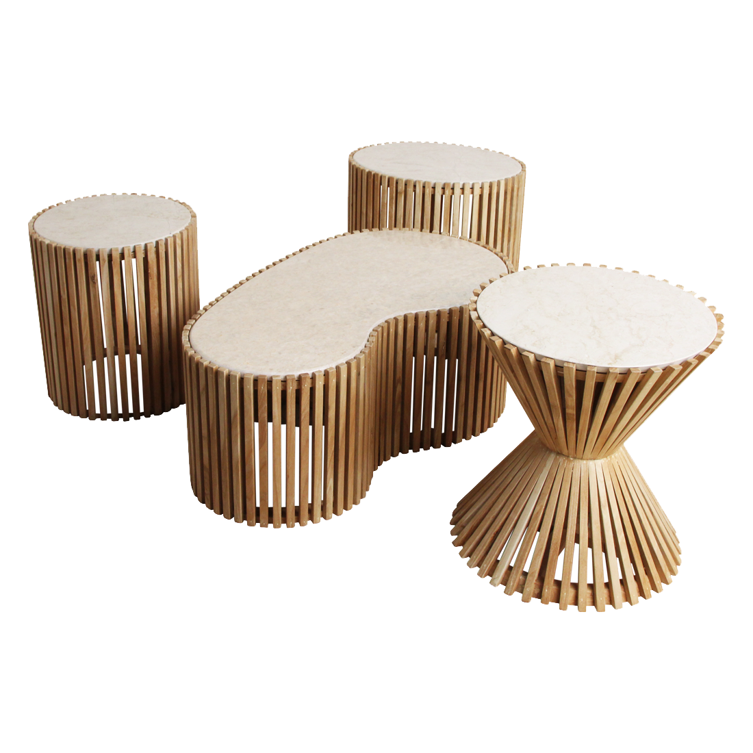 Infinity round marble side table