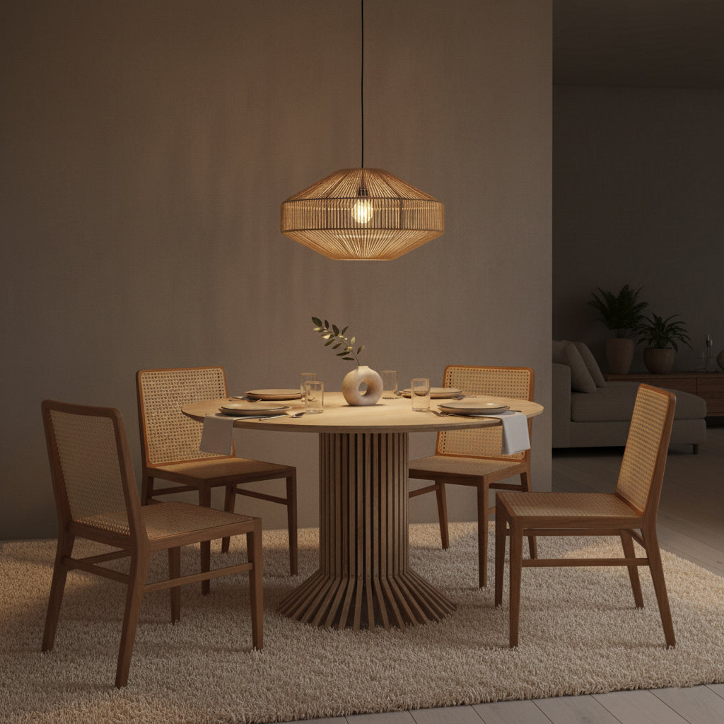 Eiffel teakhouten ronde eettafel - Ø 120 cm