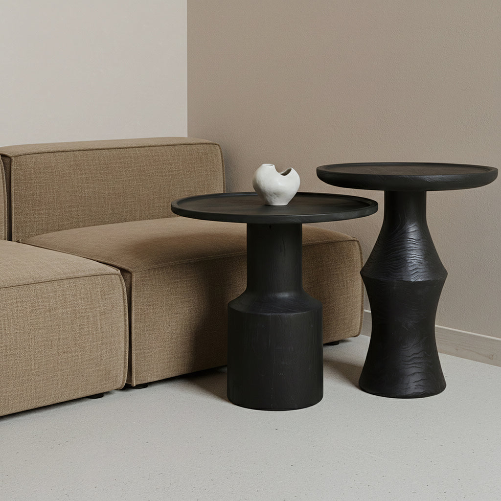 Nero teakhouten bijzettafel Twilight - zwart