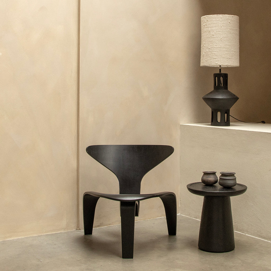 Nero Teak Side Table Dusk - black